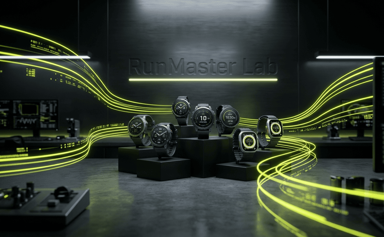 Banc d'essai et test de précision GPS et cardio pour montres running au laboratoire RunMaster Lab.