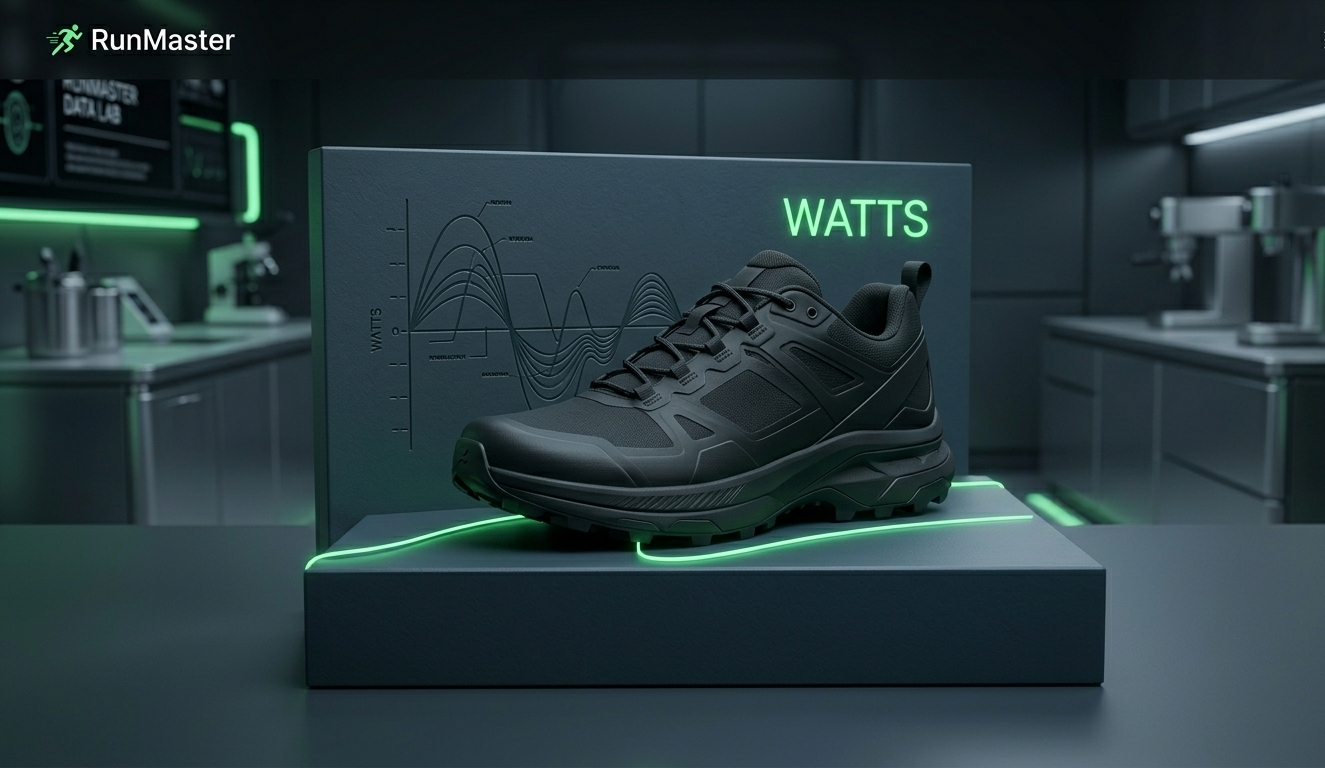 Visuel technique minimaliste pour l'analyse du capteur Stryd, avec données de puissance en Watts